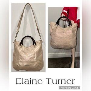Elaine Turner Gold Tortoise Handle Crossbody Bag